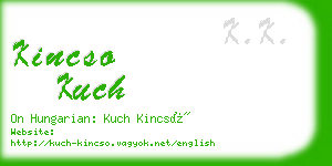 kincso kuch business card
